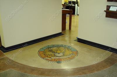 Full Lion Coffee logo installed in the Ameripolish office.