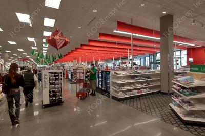 Repeating Tribeca petal pattern installed in the front section of a Target store.